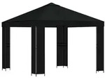 vidaXL Pavillon 3 x 3 m Schwarz Polyester und Stahl 190