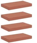 vidaXL Wandregal Wandmontiert 4 pcs Rot 40 x 23,5 x 4 cm Holzwerkstoff