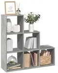 vidaXL Raumteiler-B&uuml;cherregal 3 Etagen Betongrau 99x29x99 cm