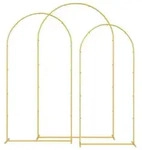 vidaXL Hochzeitsbogen 3 pcs Gold Stahl