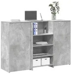 vidaXL Empfangstheke Betongrau 155x50x103,5 cm Holzwerkstoff
