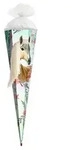 Schult&uuml;te Pferd Bella - sechseckig 85 cm Wollm&auml;hne und Glitzerborte