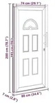 vidaXL Vordert&uuml;r Anthrazit 88 x 200 cm PVC