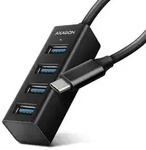AXAGON HUE-M1C Superspeed USB-C Mini Hub 4x USB 3.0 - 20cm schwarz