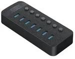Orico CT2U3-7AB 7x USB-A 3.0 Hub Schaltern - Schwarz