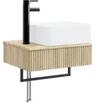 vidaXL Wandmontiertes Waschbecken Sonoma-Eiche 50 x 41 x 39 cm