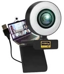 Webcam mit Ringlicht Full HD Lampe USB PC Kamera Konferenz Streaming