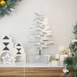 vidaXL Weihnachtsbaum zum Schm&uuml;cken Wei&szlig; 60 cm Massivholz Kiefer