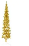 vidaXL K&uuml;nstlicher Halb-Weihnachtsbaum mit St&auml;nder Schlank Gold 180 cm
