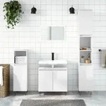 vidaXL Badschrank Hochglanz-Wei&szlig; 58x33x60 cm Holzwerkstoff