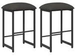vidaXL Barhocker 2 Stk. Dunkelgrau 40 x 32 x 64 cm Holzwerkstoff