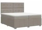 vidaXL Boxspringbett mit Matratze Taupe 140 x 190 cm Stoff