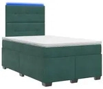 vidaXL Boxspringbett mit Matratze Dunkelgr&uuml;n 120 x 190 cm Samt