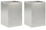 vidaXL Garten-Pflanzgef&auml;&szlig; 2 Stk. Silber 50 x 50 x 75 cm Edelstahl