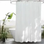 Duschvorhang 160x200 Wei&szlig; Textil Stoff Antischimmel Wasserdicht - Bad