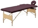vidaXL Massageliege Klappbar 2-Zonen mit Holzgestell Bordeaux-Lila