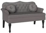 vidaXL Chesterfield Bank mit Kissen Grau 120,5 x 65 x 75 cm Kunstleder