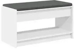 vidaXL Flurbank mit Kissen mit Regal mit Speicher Wei&szlig; 83 x 38 x 45 cm