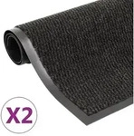 vidaXL Schmutzfangmatten 2 Stk. Rechteckig Getuftet 90x150cm Schwarz