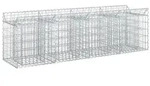 vidaXL Gabionen Hochbeet Silber 200 x 50 x 60 cm Verzinkter Stahl