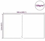 vidaXL Winterschutz fur Pflanzen Wei&szlig; 100 x 1,6 m Vliesstoff