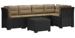 vidaXL 5-Sitzer Gartensofa mit Kissen Rattan-Look PP Anthrazit