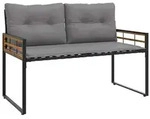 vidaXL Holz-Lagenbank mit Kissen Uni Hellgrau 114 x 55 x 77 cm