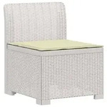 vidaXL 1-Sitzer Garten-Sofa mit Kissen Rattan-Look PP Wei&szlig;