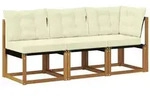vidaXL Outdoor Mittel- und Ecksofa mit Kissen 3 St&uuml;ck Natur