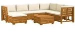 vidaXL Outdoor-Sofagarnitur mit Kissen 8 St&uuml;ck Braun Massivholz Akazie
