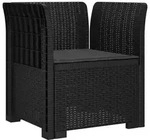 vidaXL 1-Sitzer Sessel mit Kissen Rattan-Look PP Anthrazit