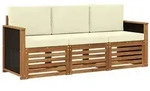 vidaXL Sofagarnituren mit Kissen 3 pcs Massivholz Akazie