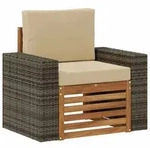 vidaXL Outdoor Mittelsofa Massivholz Akazie Natur
