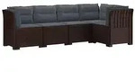vidaXL 5-Sitzer Gartensofa mit Kissen Rattan-Look PP Braun