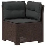 vidaXL 1-Sitzer Garten-Sofa mit Kissen Rattan-Look PP Braun