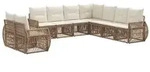 vidaXL Gartensofa-set 9 pcs Beige und Cremewei&szlig; Poly-Rattan