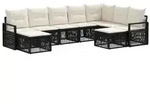vidaXL Gartensofa-set 9 pcs Schwarz Poly-Rattan