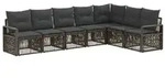 vidaXL Gartensofa-set 7 pcs Grau Poly-Rattan