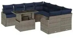 vidaXL Essgruppe 9 stk. Grau