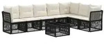 vidaXL Gartensofa-set 8 pcs Schwarz Poly-Rattan