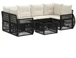 vidaXL Gartensofa-set 7 stk. Schwarz Poly-Rattan