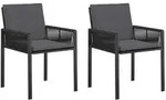 vidaXL Gartenst&uuml;hle 6 pcs Schwarz und Dunkelgrau Poly-Rattan
