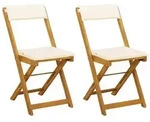 vidaXL Au&szlig;en Bistro-St&uuml;hle 2 pcs Cremewei&szlig; 40 x 53 x 80 cm