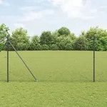 vidaXL Zaunpfosten Set 2er Set Grau Metall 25 x 1,5 m Langlebig
