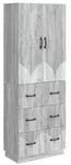 vidaXL Schrankset 2 pcs Grau Sonoma 66 x 34,5 x 87 cm Holzwerkstoff