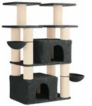 vidaXL Katzennbaum mit Sisal-Kratzs&auml;ulen 2 Stk. Dunkelgrau 147 cm