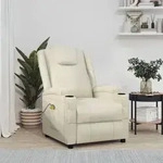 vidaXL Massagesessel Cremewei&szlig; Kunstleder