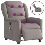 vidaXL Massagesessel Elektrisch Taupe Stoff