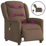 vidaXL Massagesessel Elektrisch Braun Stoff