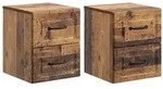 vidaXL Wandmontierter Nachttisch 2 pcs Altholz 34,5 x 33 x 40 cm
